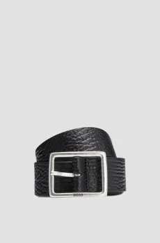 Мужской черный кожаный ремень Черный 115 BOSS 50481028;001