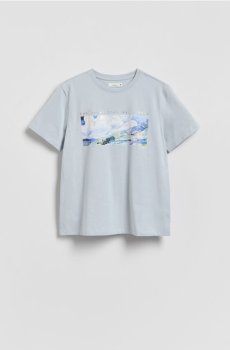 Reserved - Футболка з принтом - блідо-блакитний - 206HT-05X