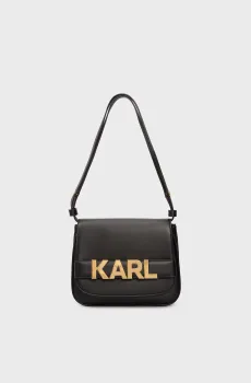 Женская черная сумка K LETTERS FLAP CROSSBODY Черный ONESIZE Karl Lagerfeld 240W3192
