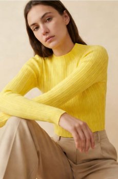 Водолазка в рубчик - жовтий