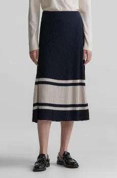 Женская темно-синяя плиссированная юбка CONTRAST RIBBED Синий XS Gant 4400127