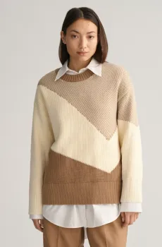 Женский свитер COLOUR BLOCK COTTON C-NECK Разноцветный S Gant 4804157