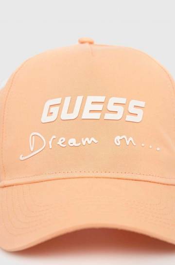 Хлопковая кепка Guess цвет оранжевый с аппликацией Хлопковая кепка Guess цвет оранжевый с аппликацией
