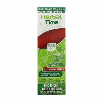 Безаммиачная крем-хна для волос Herbal Time 8 Огненно-красный, 75 мл Безаммиачная крем-хна для волос Herbal Time 8 Огненно-красный, 75 мл