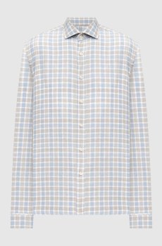 Голубая рубашка в клетку