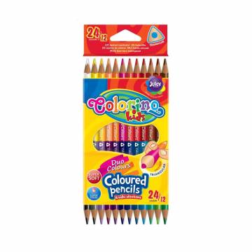Набор треугольных двусторонних цветных карандашей Colorino Kids Duo Colors, 24 цвета, от 3 лет, 12 шт (33046PTR) Набор треугольных двусторонних цветных карандашей Colorino Kids Duo Colors, 24 цвета, от 3 лет, 12 шт (33046PTR)