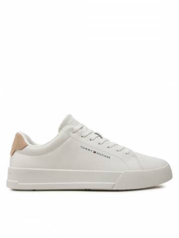 Tommy Hilfiger Снікерcи Th Court Leather Grain Ess FM0FM05297 Écru Tommy Hilfiger Снікерcи Th Court Leather Grain Ess FM0FM05297 Écru