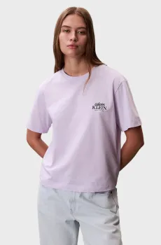 Женская сиреневая футболка BOXY GRAPHIC Сиреневый XS Calvin Klein Jeans LV047F801G