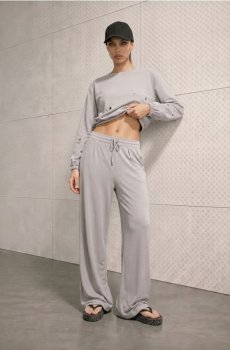 Штани wide leg з модалом - сірий