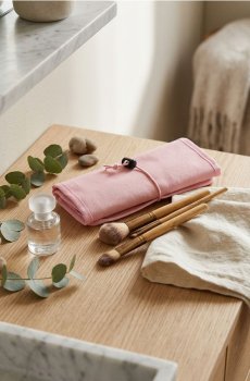 Дорожня косметичка - пастельний рожевий