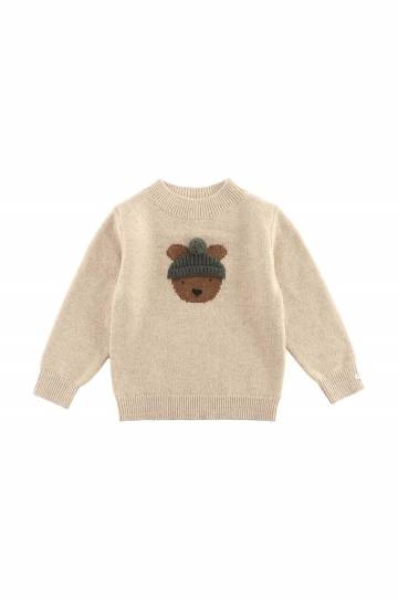 Детский шерстяной свитер Donsje Denn Merino Wool Sweater Bear цвет бежевый 4083501 Детский шерстяной свитер Donsje Denn Merino Wool Sweater Bear цвет бежевый 4083501
