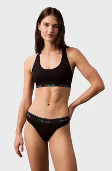 Женские черные трусики THONG Черный S Calvin Klein LV00QF8190