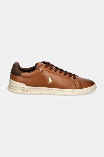 Кожаные кроссовки Polo Ralph Lauren Hrt Ct II цвет коричневый 809892556001 Кожаные кроссовки Polo Ralph Lauren Hrt Ct II цвет коричневый 809892556001