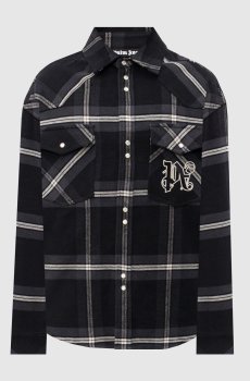Черная рубашка в клетку