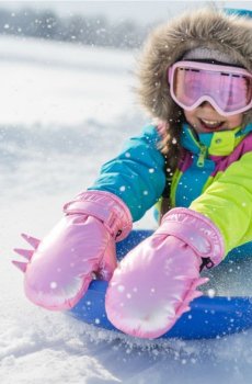 Блискучі рукавички-рукавиці з 3D елементами - різнобарвний