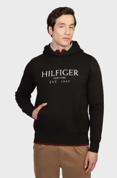 Мужское черное худи BIG HILFIGER HOODY Черный XL Tommy Hilfiger MW0MW35523