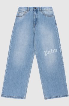 Детские синие джинсы с эффектом потертости