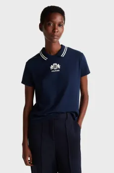 Женское темно-синее поло REG VARSITY C-NK POLO SS Синий XS Tommy Hilfiger WW0WW43929
