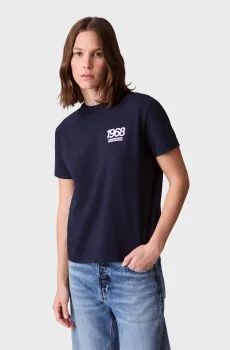 Женская темно-синяя футболка SS CLASSIC Синий S Calvin Klein Jeans LV047C835G