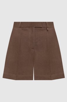 Коричневые шорты из льна