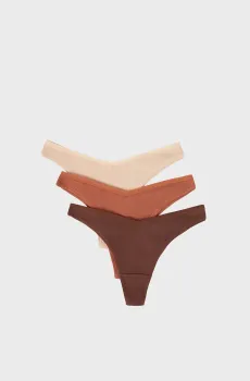 Женские трусики-танга (3 шт) JOHN Разноцветный M Etam 6539634