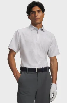 Мужское светло-серое поло UA ArmourDry Printed Polo-GRY Серый 3XL Under Armour 6009719-014