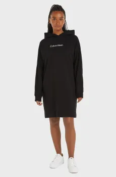 Женское черное платье HERO LOGO HOODIE DRESS Черный S Calvin Klein K20K206897