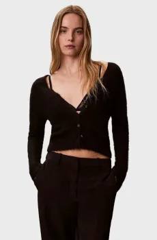 Женский черный шерстяной кардиган Button Up Черный XS Calvin Klein LV044D344G