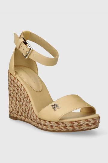 Сандалии Tommy Hilfiger COLORFUL HIGH WEDGE SATIN SANDAL цвет бежевый FW0FW07914 Сандалии Tommy Hilfiger COLORFUL HIGH WEDGE SATIN SANDAL цвет бежевый FW0FW07914