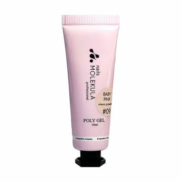 Полигель для ногтей Nails Molekula Professional Poly Gel 09 Baby Pink, 15 мл Полигель для ногтей Nails Molekula Professional Poly Gel 09 Baby Pink, 15 мл