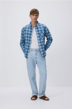 Reserved - Джинси куртка-сорочка - синій - 693IR-55J