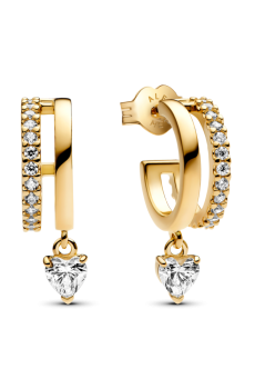 Сережки з підвісним серцем