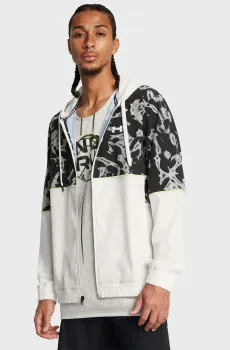 Мужская белая ветровка Baseline Prtd Woven Jacket Белый M Under Armour 1387573-114