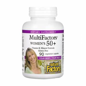 Мультивитамины для женщин Natural Factors MultiFactors Womens 50+ Vitamin & Mineral от 50 лет, 90 вегетарианских капсул Мультивитамины для женщин Natural Factors MultiFactors Womens 50+ Vitamin & Mineral от 50 лет, 90 вегетарианских капсул