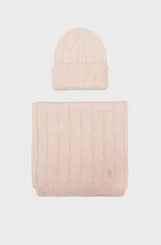 Женский набор аксессуаров (шапка, шарф) GP TH TIMELESS BEANIE + SCARF Розовый ONESIZE Tommy Hilfiger AW0AW15367
