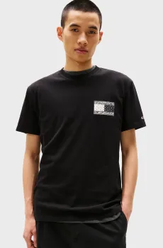 Мужская черная футболка TJM REG PAISLEY FLAG TEE EXT Черный M Tommy Jeans DM0DM20774