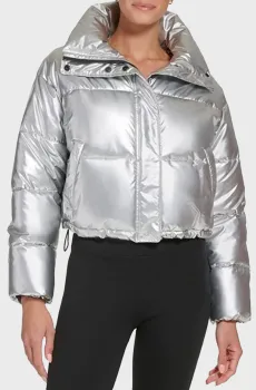 Женская серебристая куртка Серебряный L DKNY DP2J9228