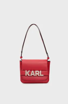 Женская красная сумка K LETTERS FLAP CROSSBODY Красный ONESIZE Karl Lagerfeld 240W3192