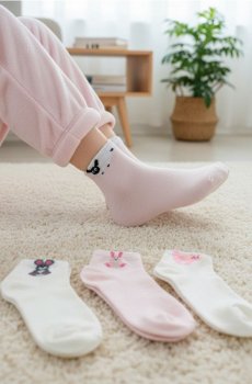 Набір коротких шкарпеток із тваринним мотивом 4 pack - різнобарвний