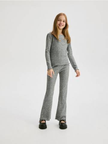 Reserved - GIRLS` TROUSERS - темно-сірий - 715EG-90X Reserved - GIRLS` TROUSERS - темно-сірий - 715EG-90X