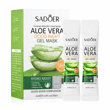 Ночная маска для лица Sadoer Aloe Vera Good Night Gel Mask с алоэ вера, 20*4 мл Ночная маска для лица Sadoer Aloe Vera Good Night Gel Mask с алоэ вера, 20*4 мл