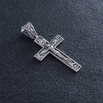 Серебряный крест "Распятие. Спаси и Сохрани" (на укр. языке) кду-10 Серебряный крест "Распятие. Спаси и Сохрани" (на укр. языке) кду-10