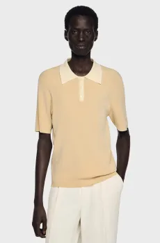 Мужское бежевое поло Бежевый M Sandro SHPTR00542_Sand