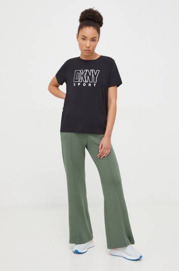 Спортивные штаны Dkny цвет зелёный однотонные Спортивные штаны Dkny цвет зелёный однотонные