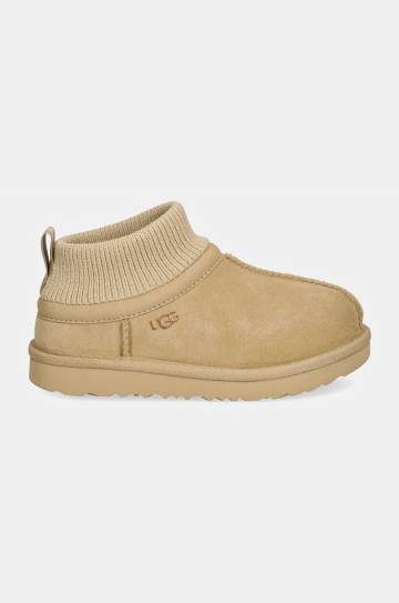 Детские замшевые сапоги UGG CLASSIC ULTRA STRETCH CUFF цвет бежевый 1157702T Детские замшевые сапоги UGG CLASSIC ULTRA STRETCH CUFF цвет бежевый 1157702T