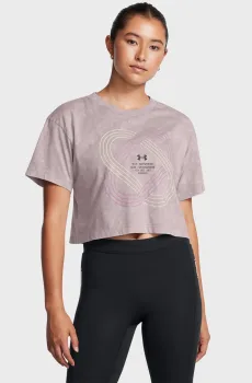Женская пудровая футболка UA Run Anywhere Shortsleeve Розовый L Under Armour 1386343-015