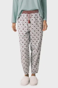 Женские белые брюки с узором Белый S womensecret 3702283
