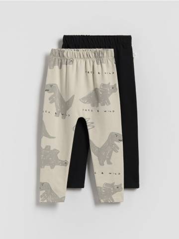 Reserved - Легінси з додаванням бавовни, 2 пари - чорний - 177FI-99X