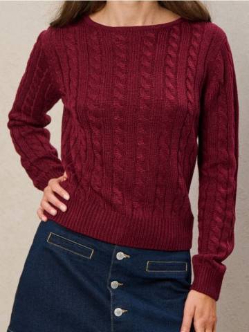 Джемпер з візерунком «косичка» - світло-ліловий Джемпер з візерунком «косичка» - світло-ліловий