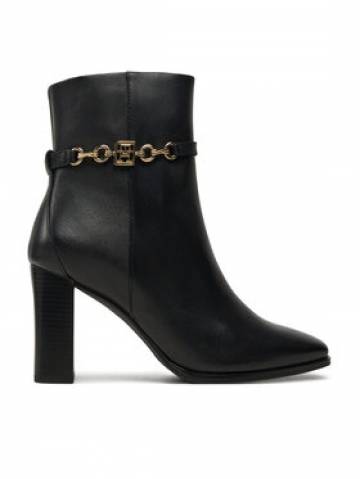 Tommy Hilfiger Ботильйони Th Chain High Heel Bootie FW0FW08241 Чорний Tommy Hilfiger Ботильйони Th Chain High Heel Bootie FW0FW08241 Чорний